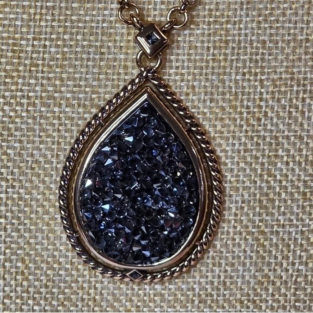 Brighton Ability To Love Swarovski Crystal Rocks Large Teardrop Gold Necklace